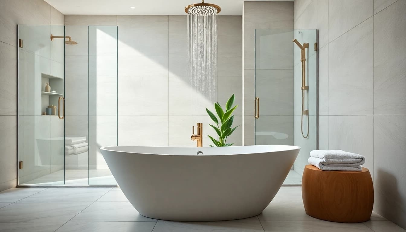 Experience elegant showers Australia featuring modern designs in a tranquil bathroom space.