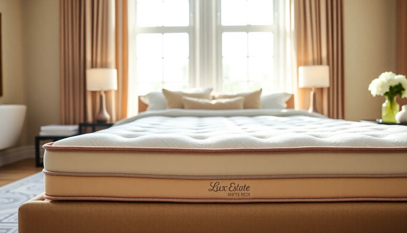 Experience comfort with a lux estate庐 16" medium euro pillow top mattress in a beautifully decorated bedroom.