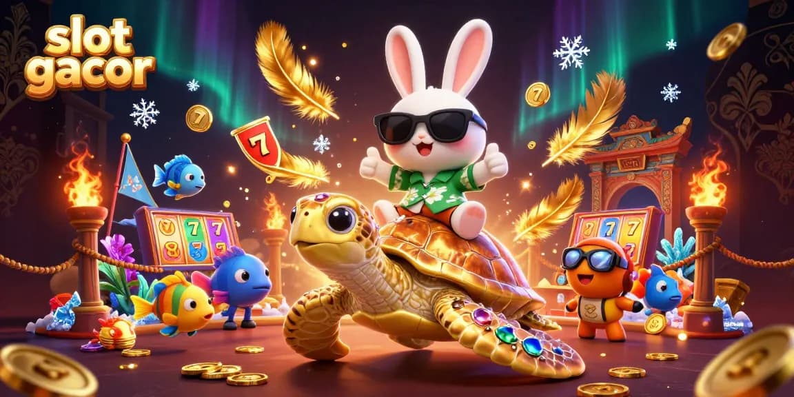 Spin and win with slot gacor adventures featuring lucky characters amid vibrant casino elements.