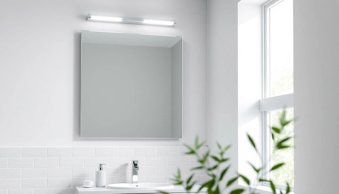 Transform your space with a stunning mirror light mirror above a chic vanity.