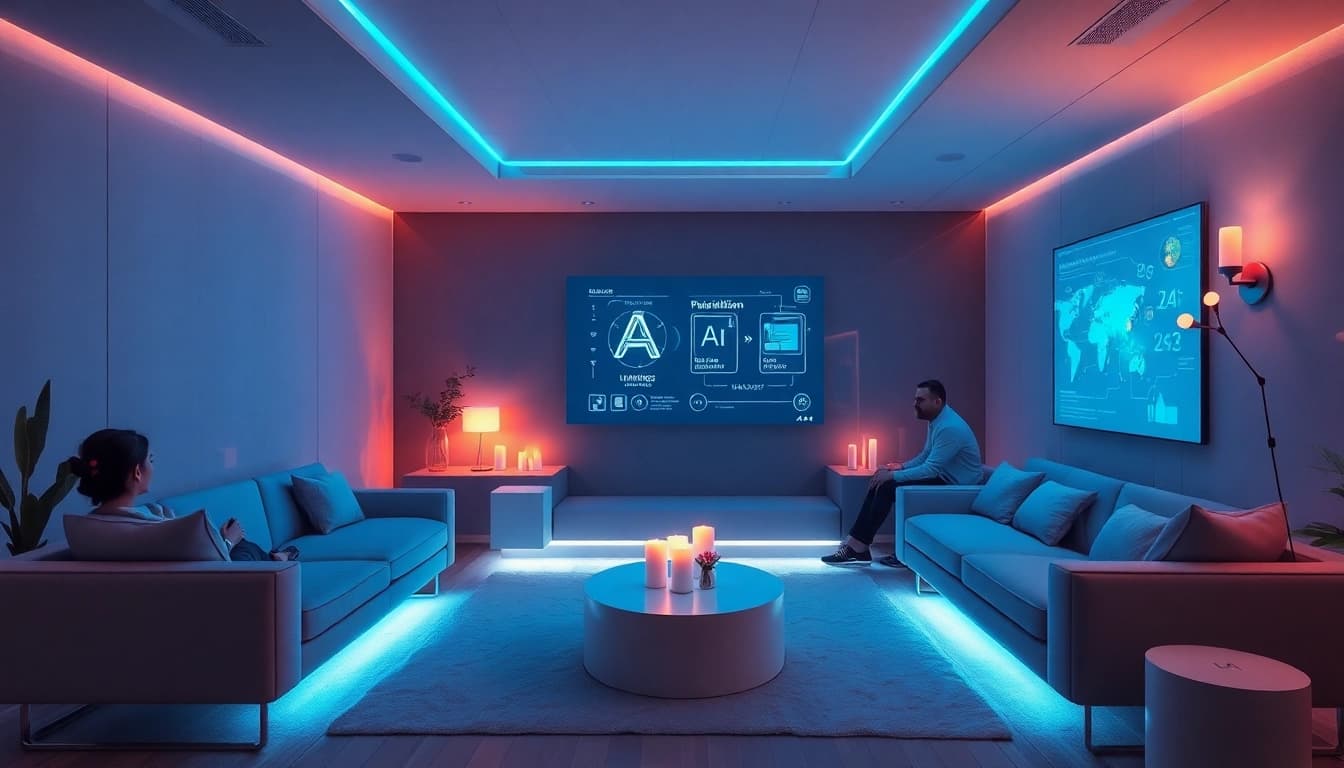 Explore the innovative world of AI sex technology in an intimate, modern lounge.