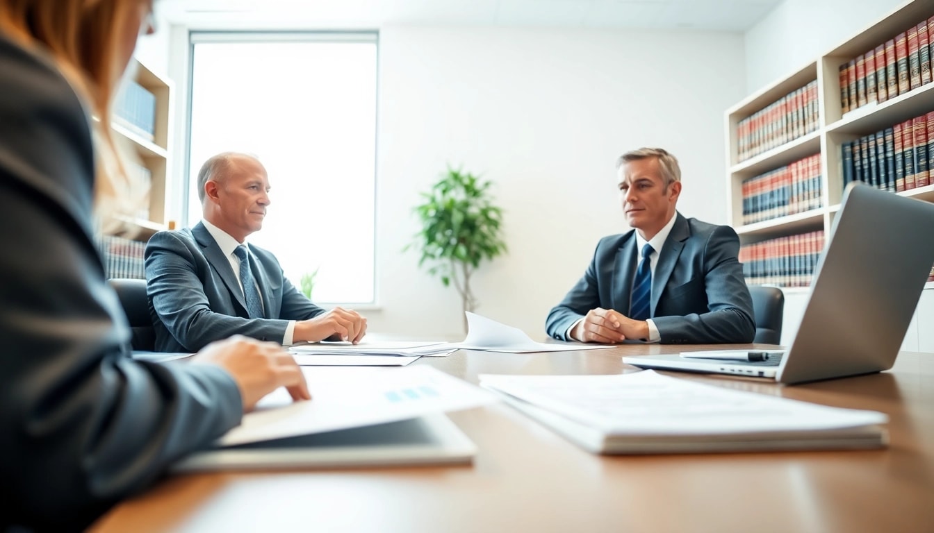 Truck accident attorney Clearwater helping a client in a professional setting.