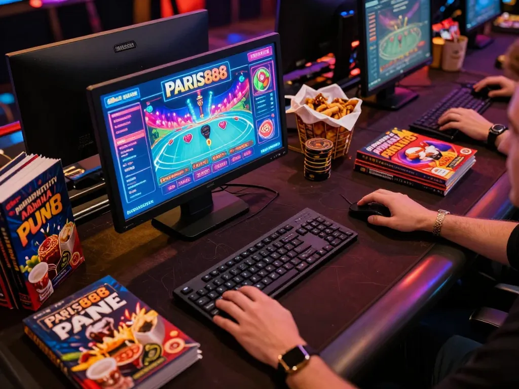 Berpartisipasi dalam permainan poker online Paris888 di rumah, menampilkan strategi dan hiburan.
