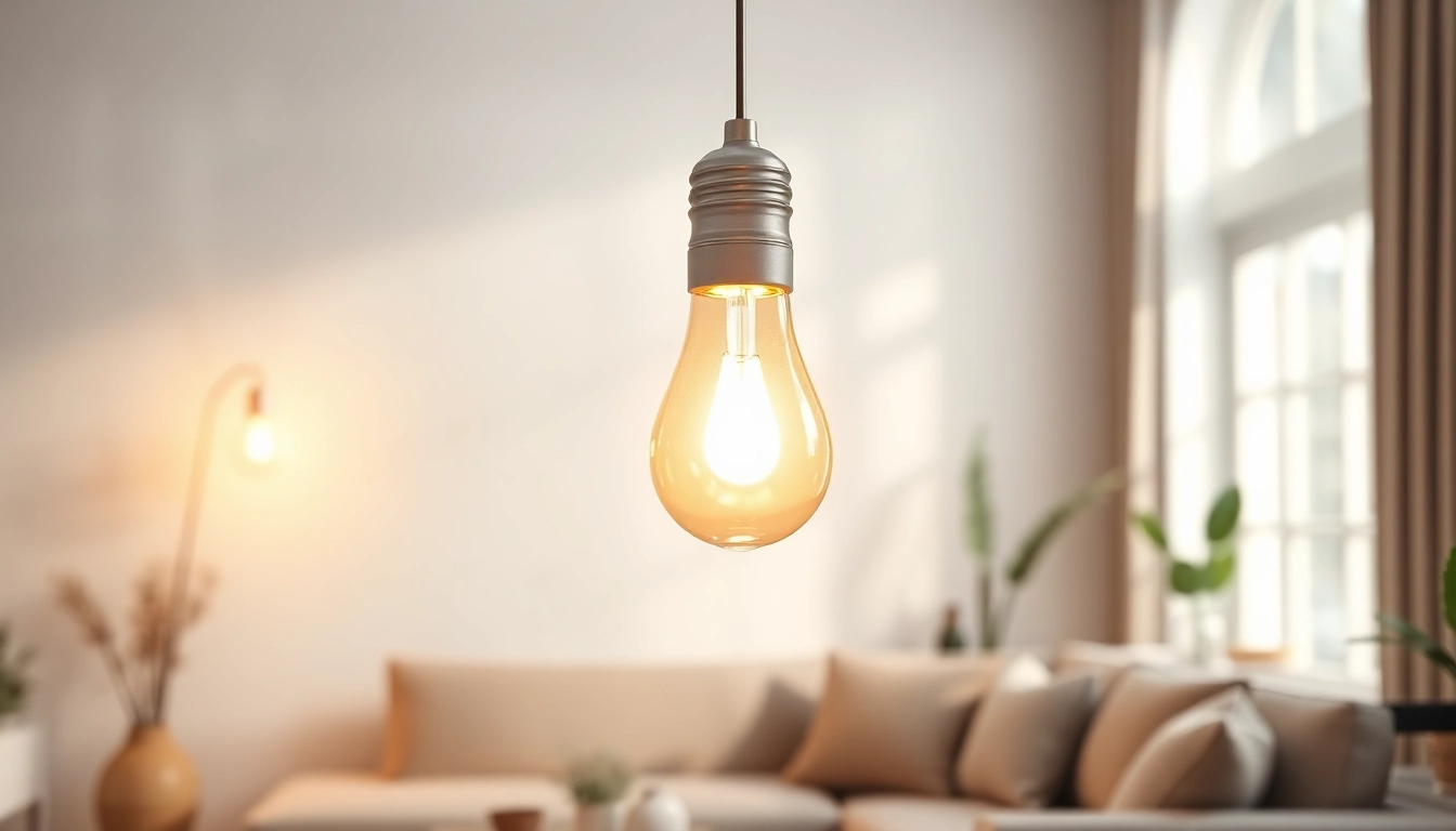The a19 led bulb illuminates a cozy living room, enhancing the warm ambiance of the space.