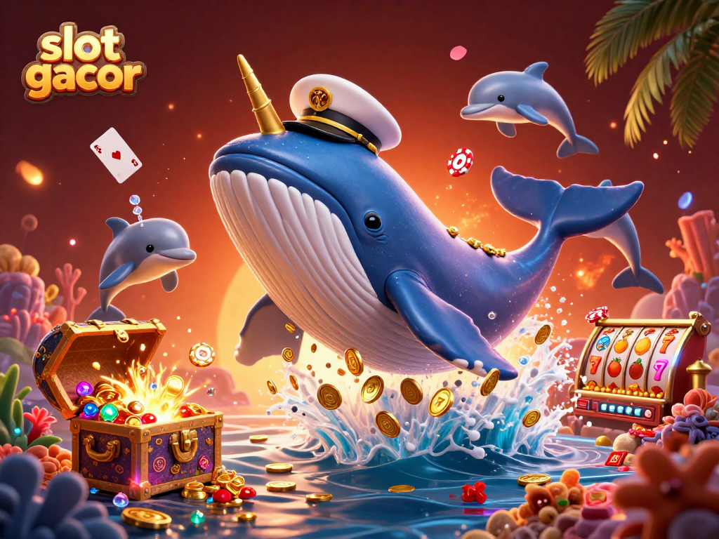 Permainan slot gacor dengan paus 3D dan lumba-lumba di dunia penuh koin emas