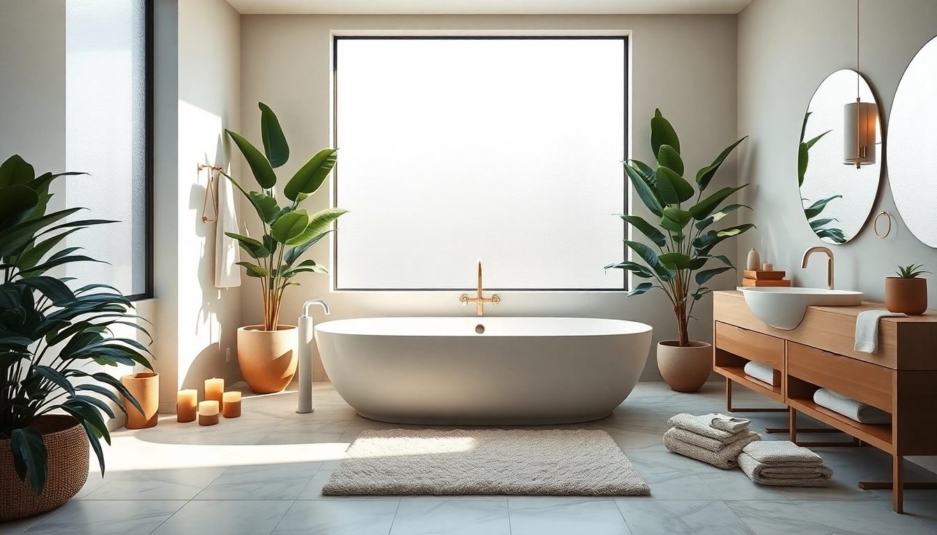 Transform your elegant bathrooms with a luxurious soaking tub and serene decor.