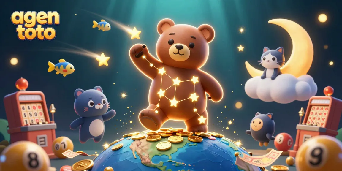 Experience winning excitement with agen toto in a vibrant lottery-themed digital illustration.
