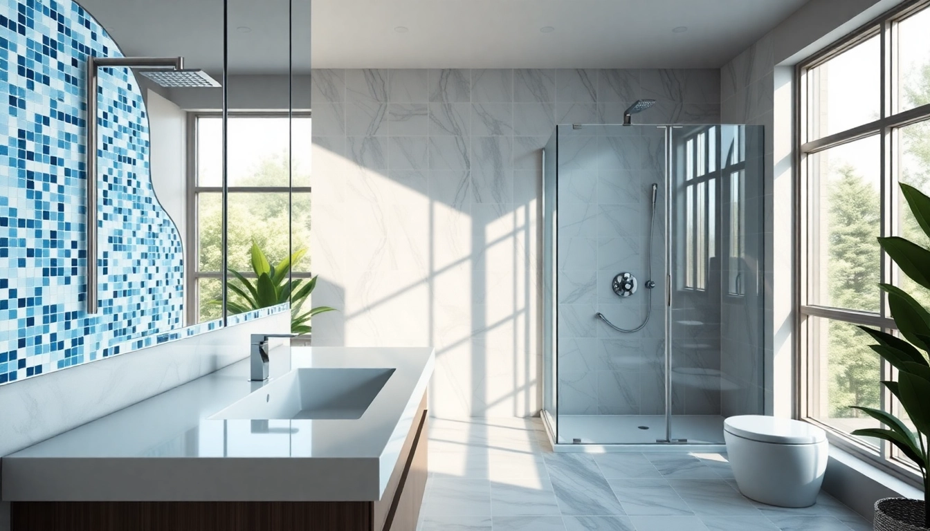 Elegant showers Australia in a luxurious bathroom setting, featuring modern design and bright lighting.