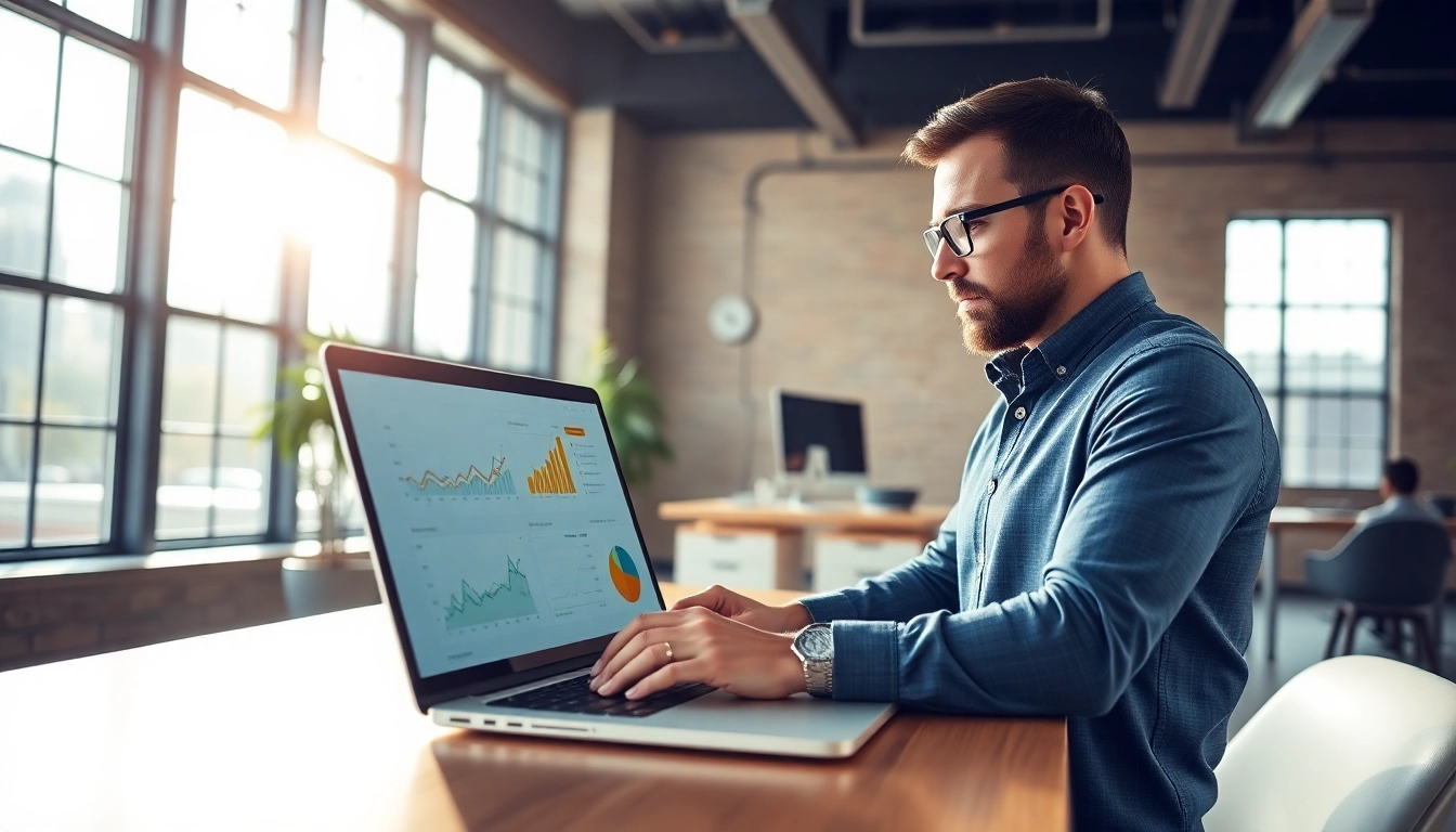 Engaging digital marketing workspace showcasing agencia hubspot analytics with vibrant graphs.