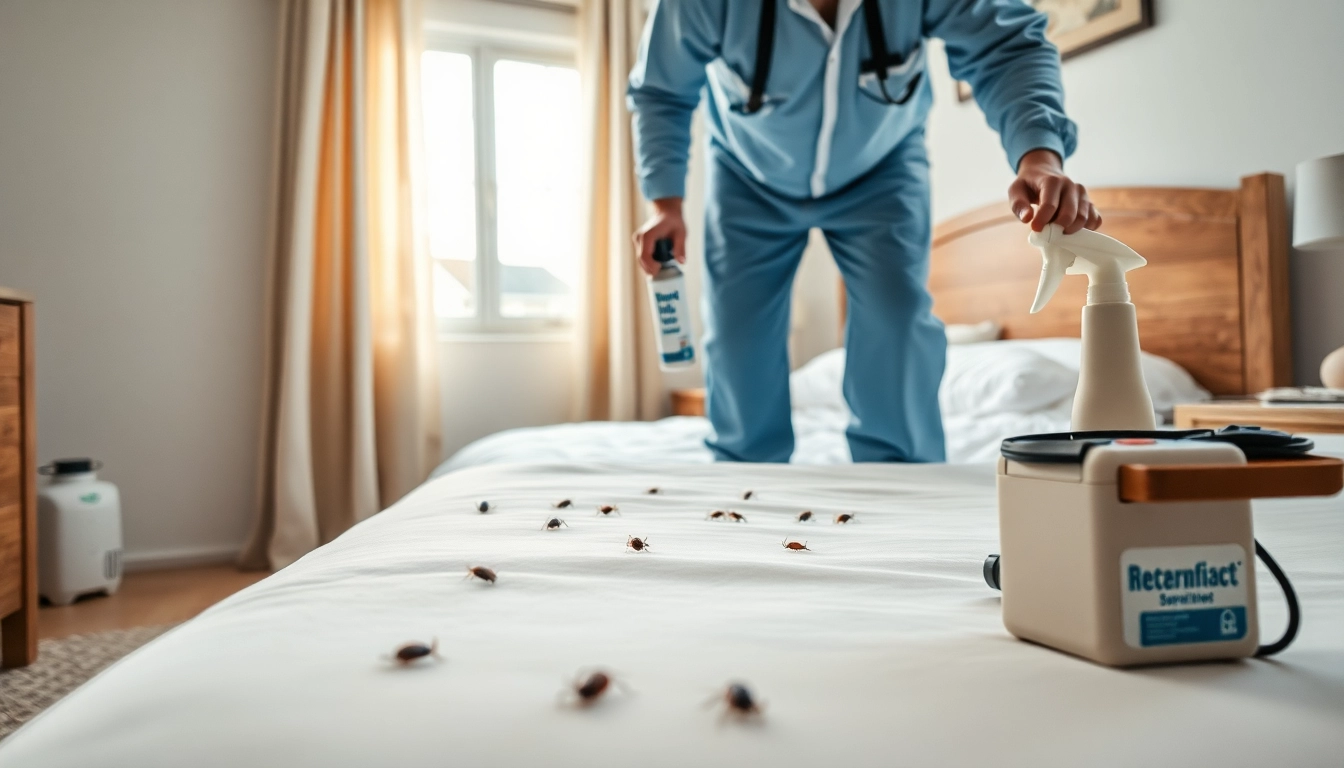 Evaluate bed bug treatment cost by examining an infested bedroom environment.