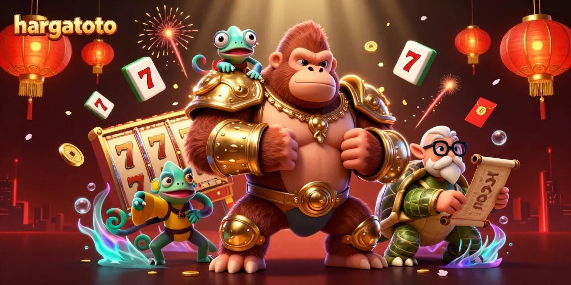 Experience thrilling gameplay at hargatoto with dynamic slot reels, colorful 3D characters and festive decorations.