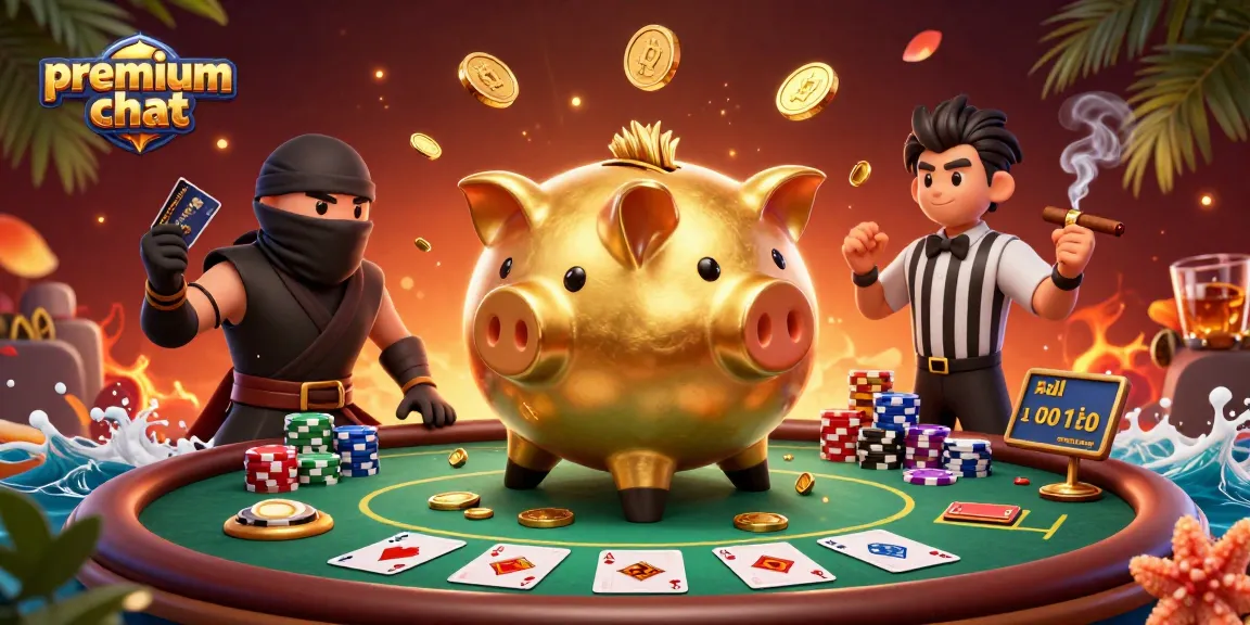 Engage in premium chat experiences with a dynamic video background showcasing vibrant casino elements and characters.