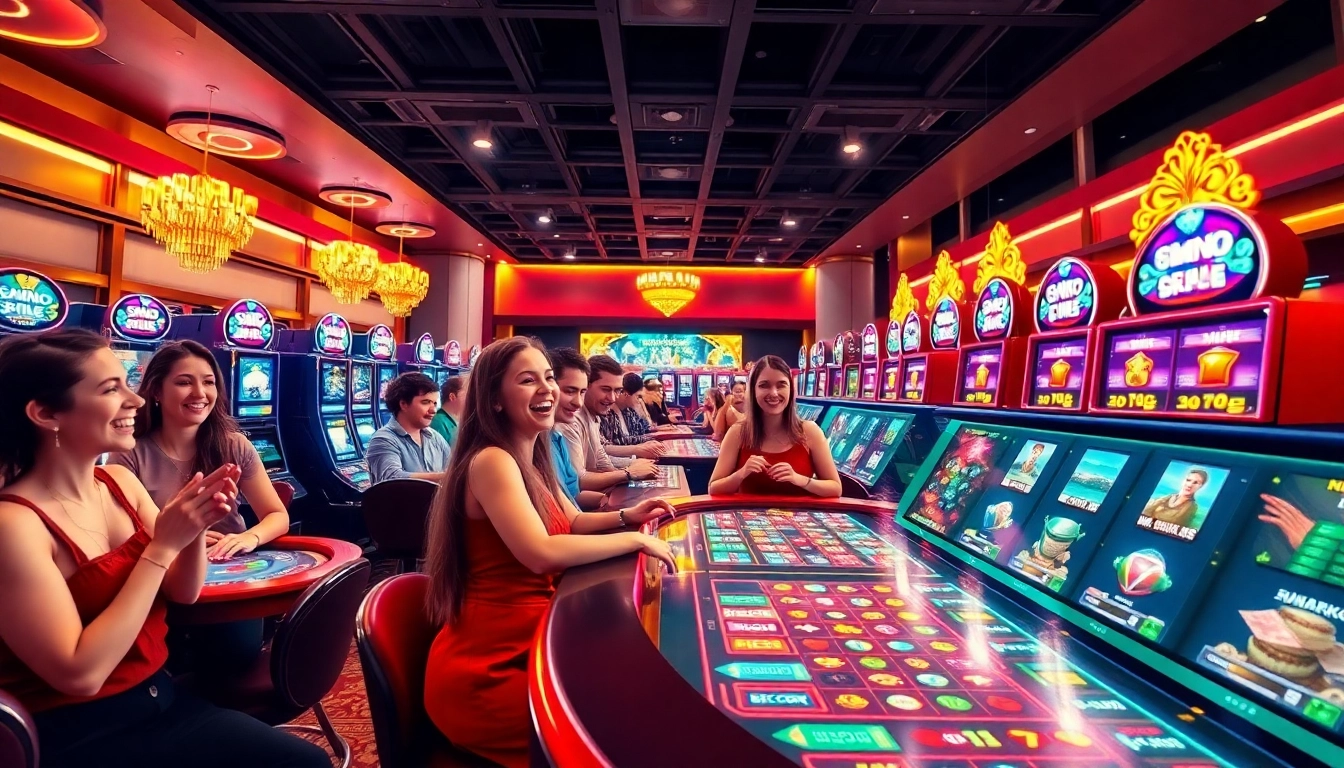 Spiele aufregende casino online spiele in einem lebhaften virtuellen Casino-Setting.