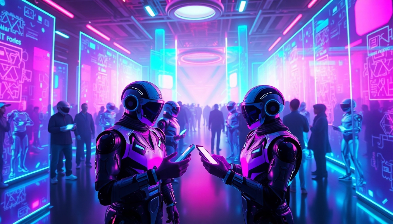 Engaging scene showcasing the best nsfw ai chatbots in a vibrant digital environment, emphasizing interaction and innovation.