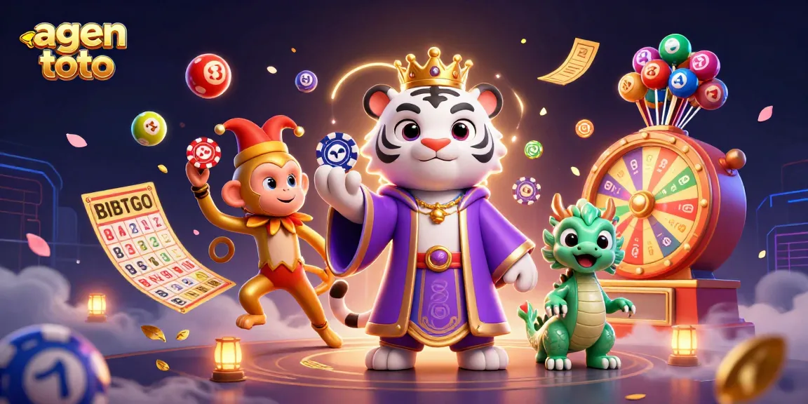 Bermain agen toto dengan bola lotere berwarna-warni dan karakter lucu yang menggembirakan pengalaman judi.
