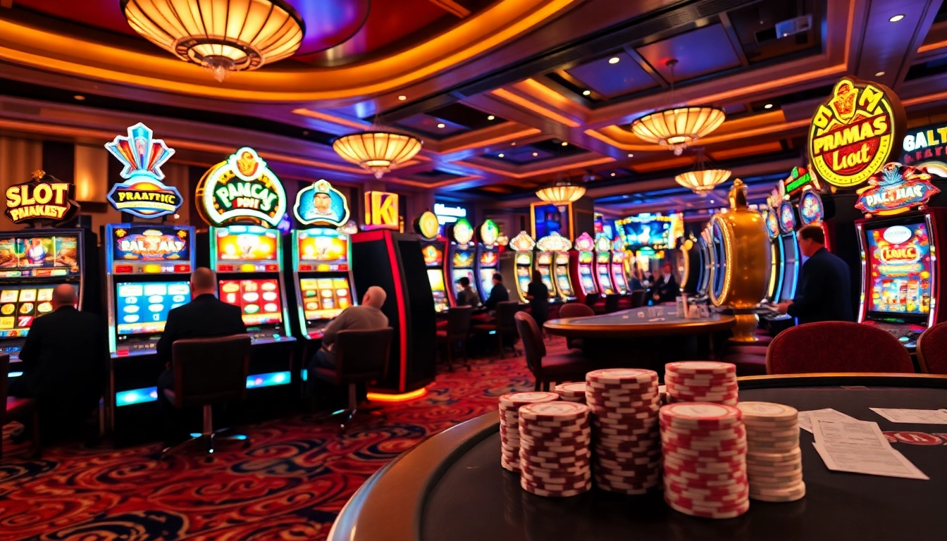 Excitement around slot pragmatic games in a vibrant casino setting with players engaged