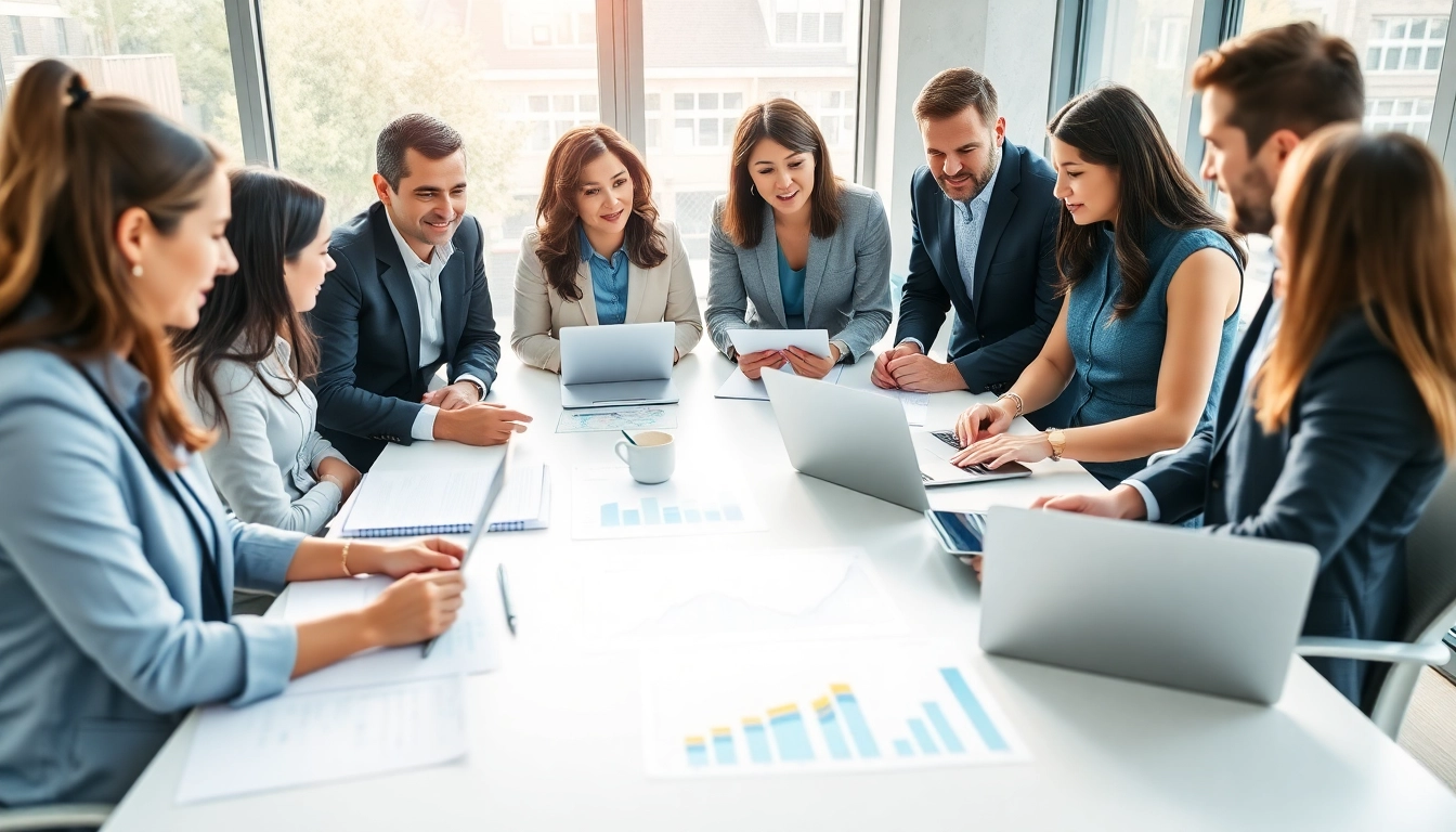 Engaging team collaboration on Federal and State contracts and grants in a modern office setting.