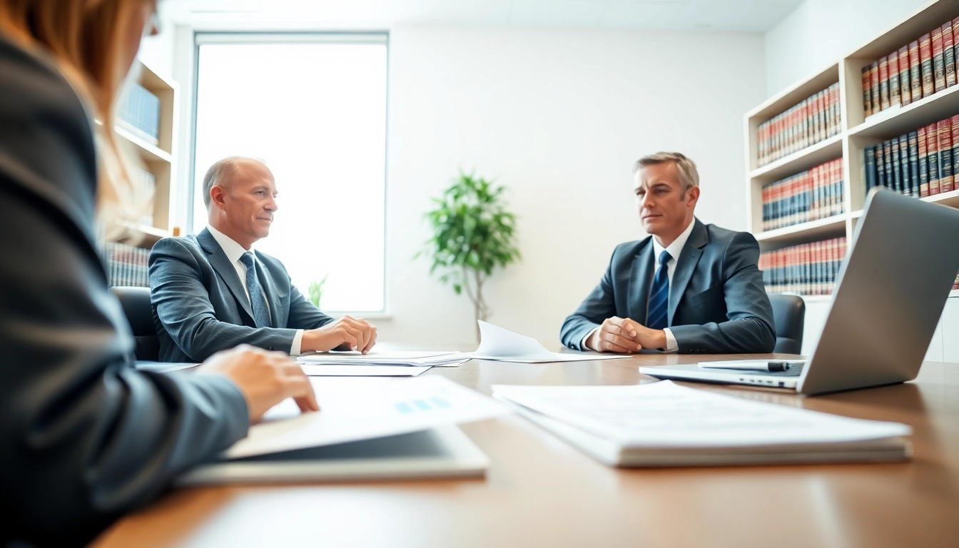 Truck accident attorney Clearwater helping a client in a professional setting.
