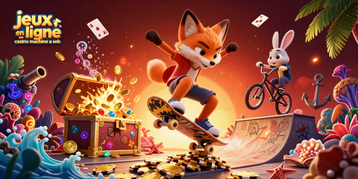 Jouer à des jeux en ligne casino machine à sous avec des machines à sous animées et des personnages colorés.
