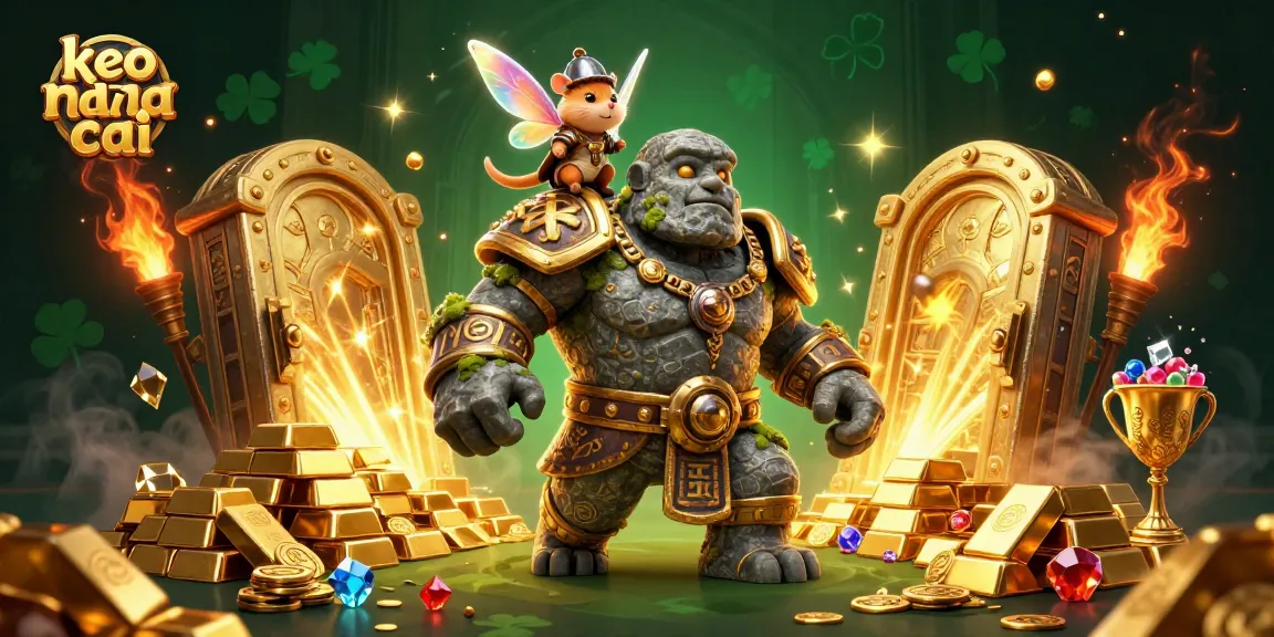 Experience keo nha cai with vibrant 3D characters among gold and jewels in an enchanting casino adventure