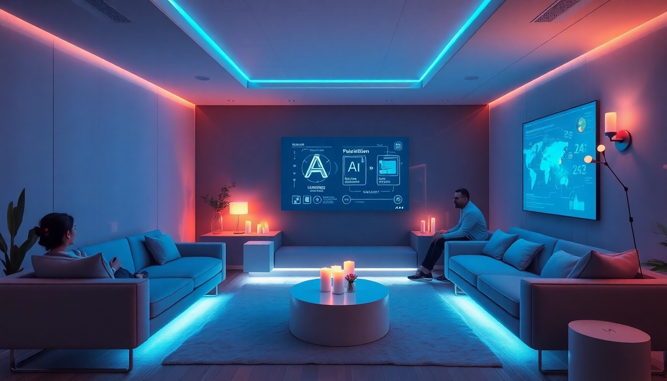 Explore the innovative world of AI sex technology in an intimate, modern lounge.