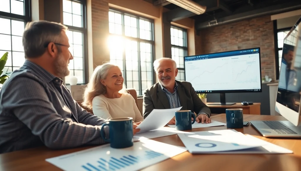 Guide couples in retirement planning San Antonio with expert financial advice in a modern office.