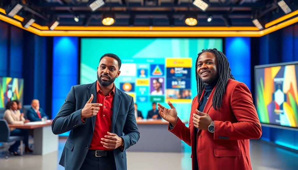 Engaging scene of entrepreneurs pitching innovative ideas in a vibrant setting for Bet on Black.