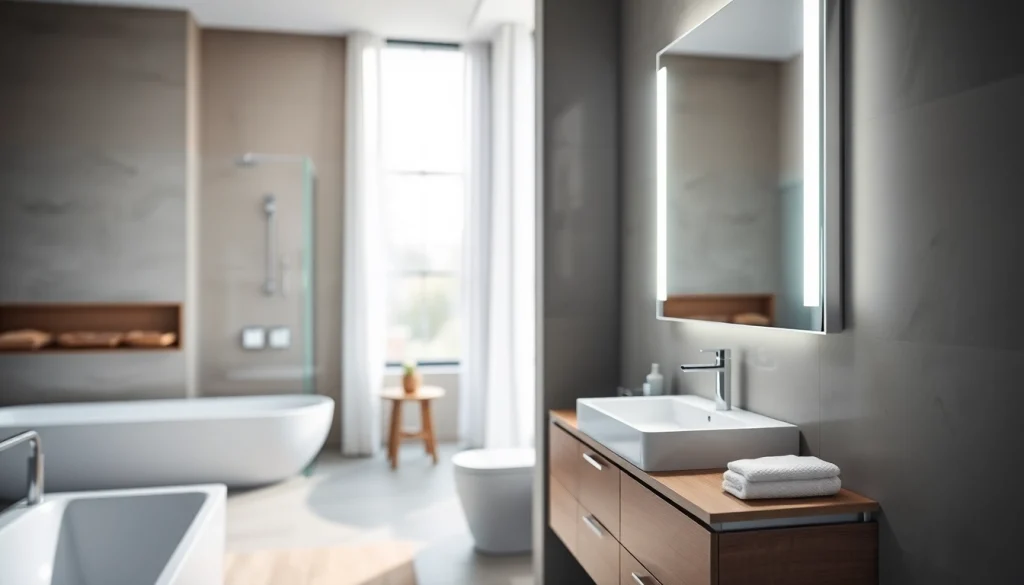 Entdecken Sie den eleganten sonni Spiegelschrank in stilvollem Badezimmerdesign mit LED-Beleuchtung.