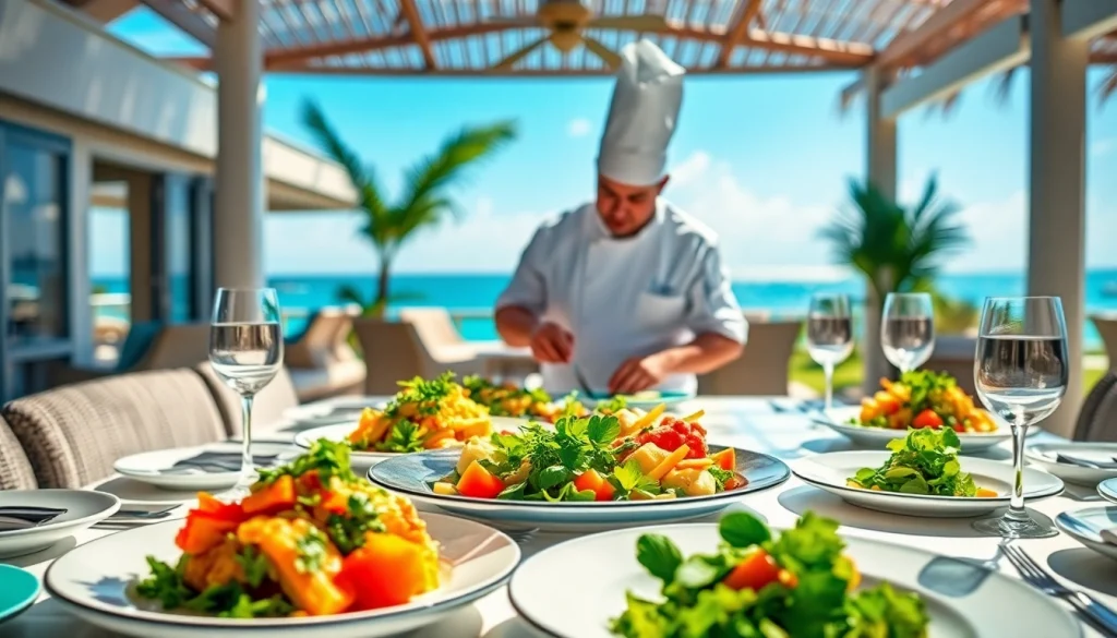 Sint Maarten private chef expertly crafts a gourmet meal in a luxury villa setting.