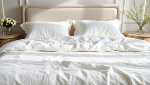 Coprimaterasso matrimoniale in cotone bianco, morbido e traspirante, ideale per un sonno confortevole.