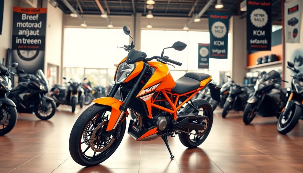 Motorrad ankauf - hochwertige KTM Motorräder in einem professionellen Verkaufsraum.