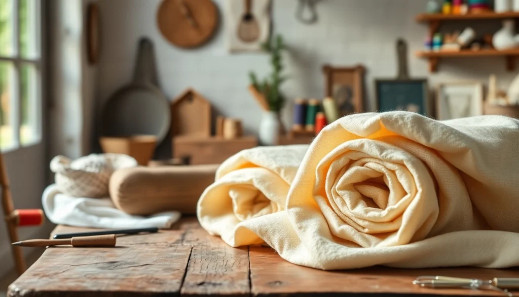Gebruik ongebleekt katoen in handwerkprojecten met natuurlijke textuur en warme tinten.