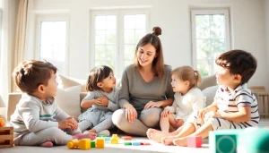 Nurturing live-in nanny caring for children in Abu Dhabi's cozy home environment.