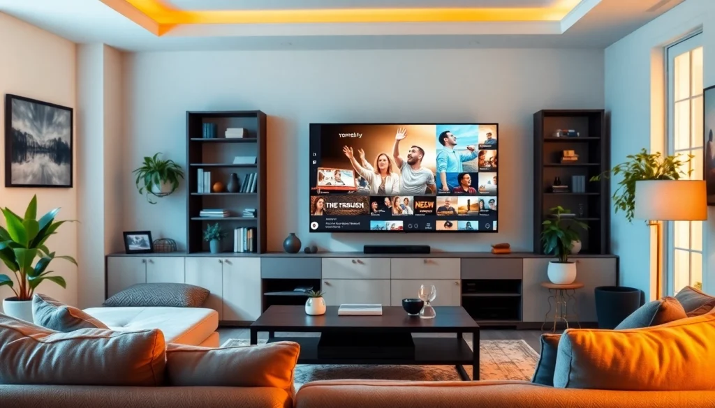 Enjoying iron iptv on a sleek modern TV in a cozy living room setup.