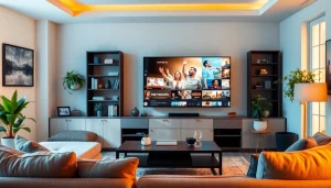 Enjoying iron iptv on a sleek modern TV in a cozy living room setup.