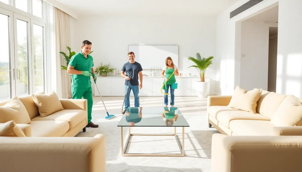 Boost your home’s cleanliness with a professional Cleaning Service depicted in a fresh, tidy living room.
