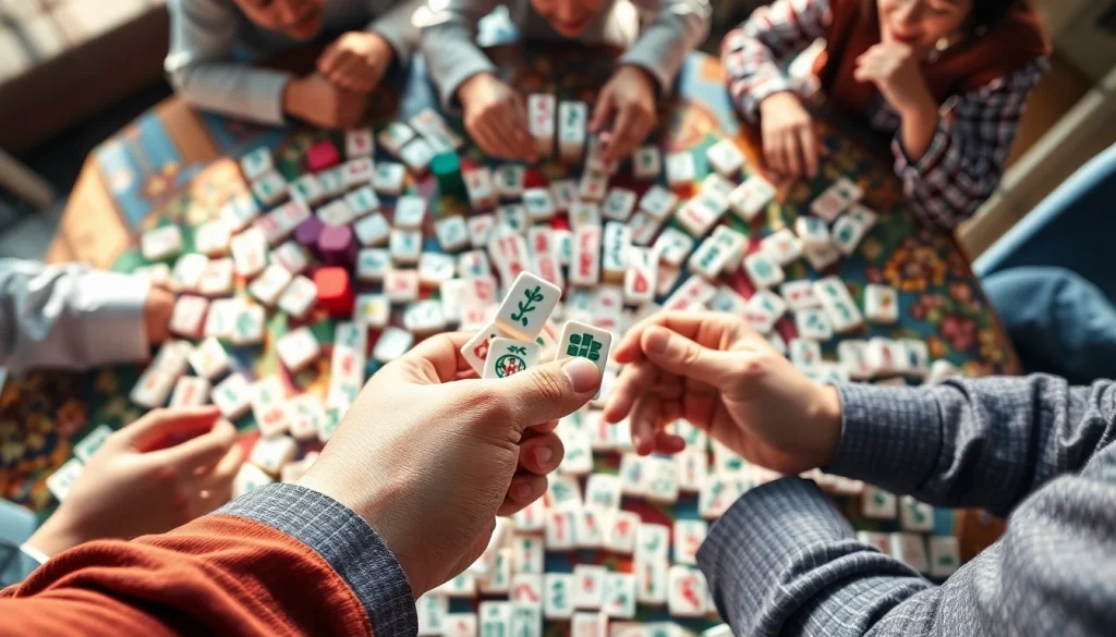 Menampilkan permainan demo mahjong yang seru dengan pemain dan ubin yang menarik.