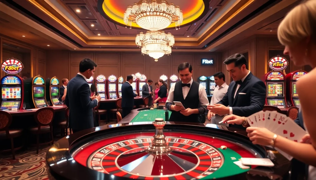 Experience high-stakes gaming at F8bet with vibrant casino visuals and thrilling roulette action.