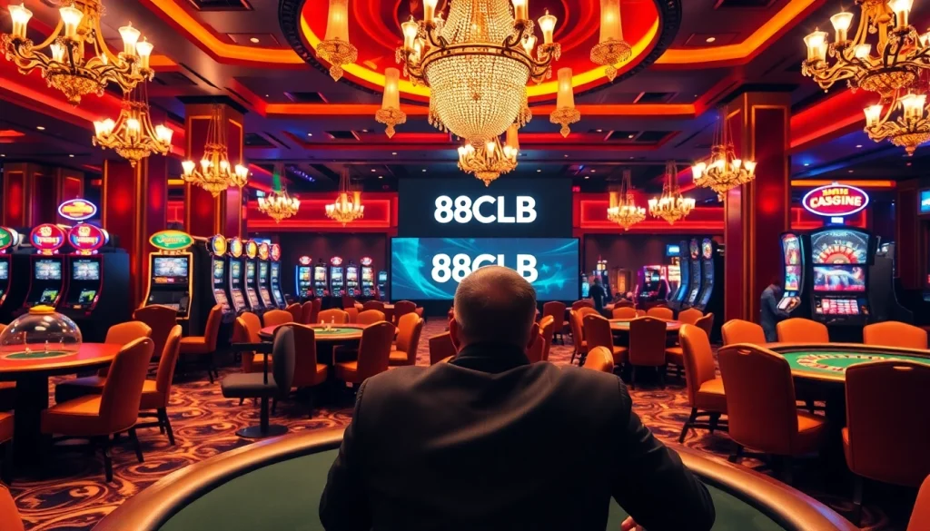 Experience the thrill of gambling at 88clb's vibrant casino scene filled with rich colors and excitement.