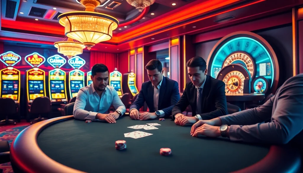 Engaging scene of a poker game highlighting strategies with pbn post elements in a luxurious casino.