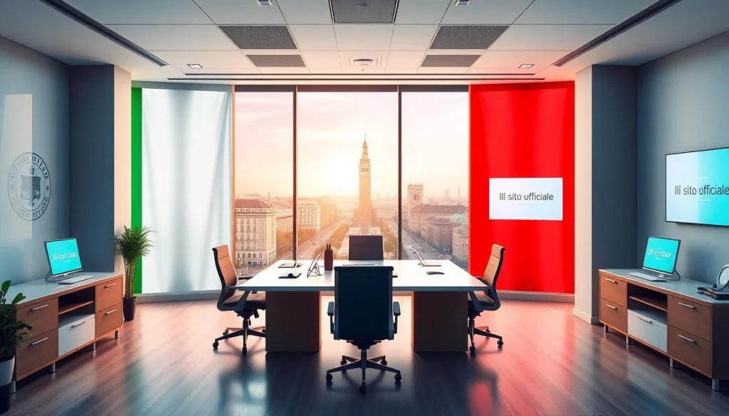 Simbolo di un ufficio governativo italiano professionale che rappresenta Il sito ufficiale con design contemporaneo ed elementi nazionali.