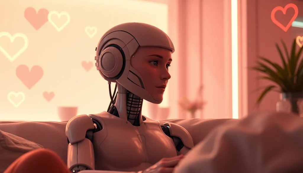 AI sex companion having an intimate conversation with a human, showcasing emotional connection.