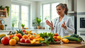 Learn about intermittent fasting with a nutritionist preparing healthy meals in a bright kitchen.