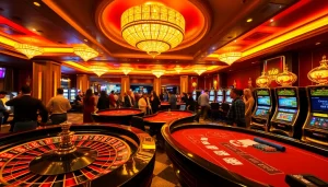 Players celebrating wins at a luxurious casino, showcasing topclub gaming excitement.
