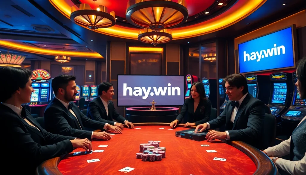 Engage in thrilling poker action at hay.win, featuring vibrant gaming elements and a sophisticated atmosphere.