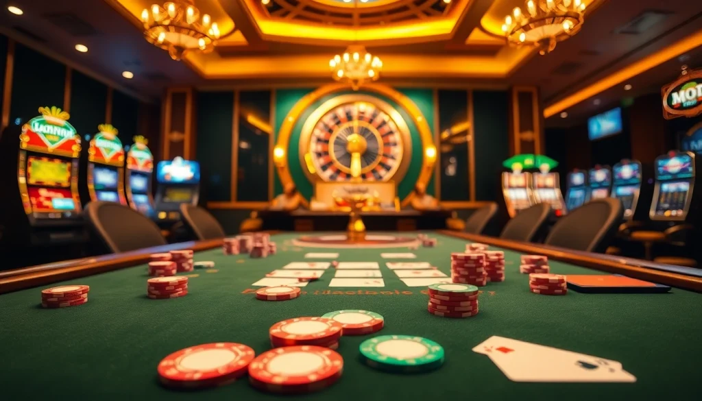 Engage in strategic gameplay at https://789cluber.com/ with poker chips and cards on a luxury casino table.