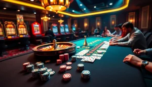 Engaging gaming scene depicting đăng ký 88vv with poker chips, cards, and a roulette wheel.