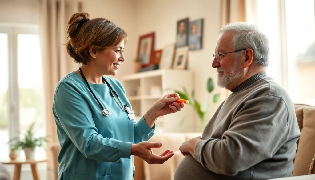 Senior caregivers Austin TX providing compassionate support to an elderly man at home.