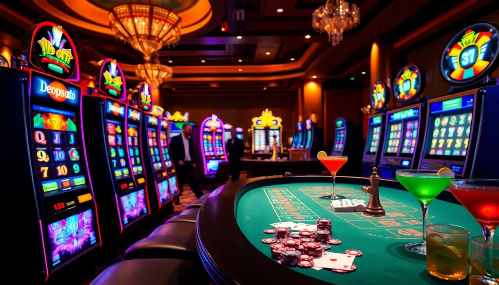 Rasakan sensasi aksi slot depo 5rb dengan mesin yang berwarna-warni dan suasana kasino yang mendebarkan.