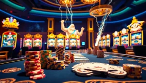 Rasakan sensasi Olympus 1000 saat para pemain memutar mesin slot berwarna-warni dan bersaing di meja kasino yang glamor.